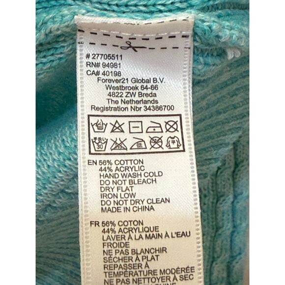 Forever 21 Ombre Teal Knit Sweater, Women's Size M - Picture 6 of 6